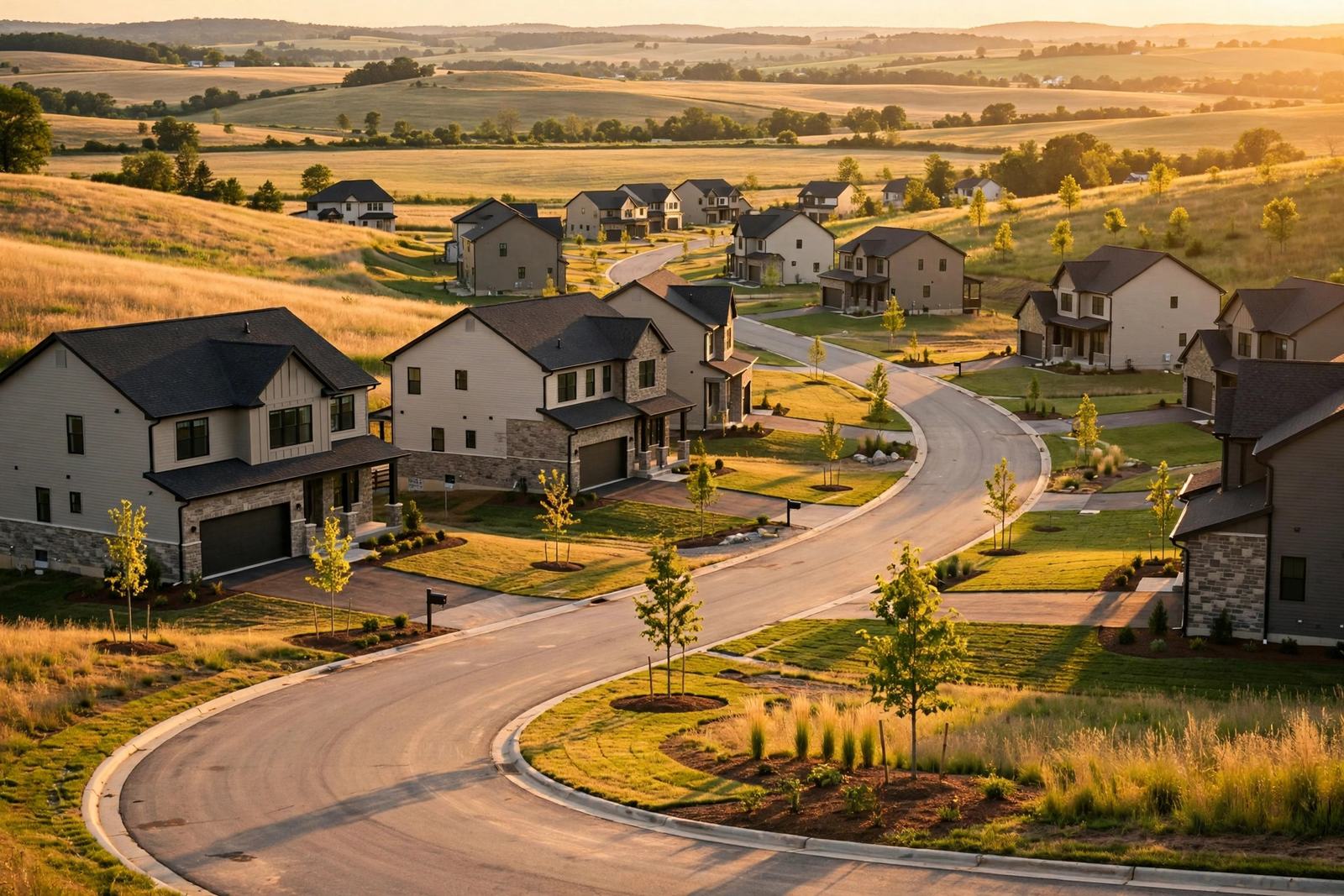 Newer subdivision on rolling hills in West Donegal Township near Elizabethtown